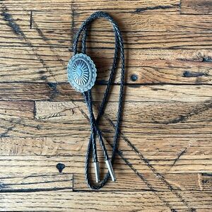 Genuine Bolo Tie of leather and iron